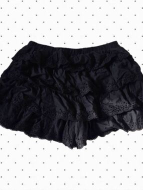 Apart by Lowrys Japanese brand black eyelet layered shorts